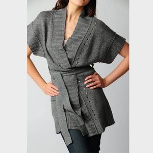 James Perse Short Sleeve Cashmere/Wool Cardigan XS